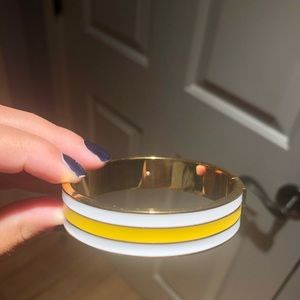 yellow, white and gold bangle